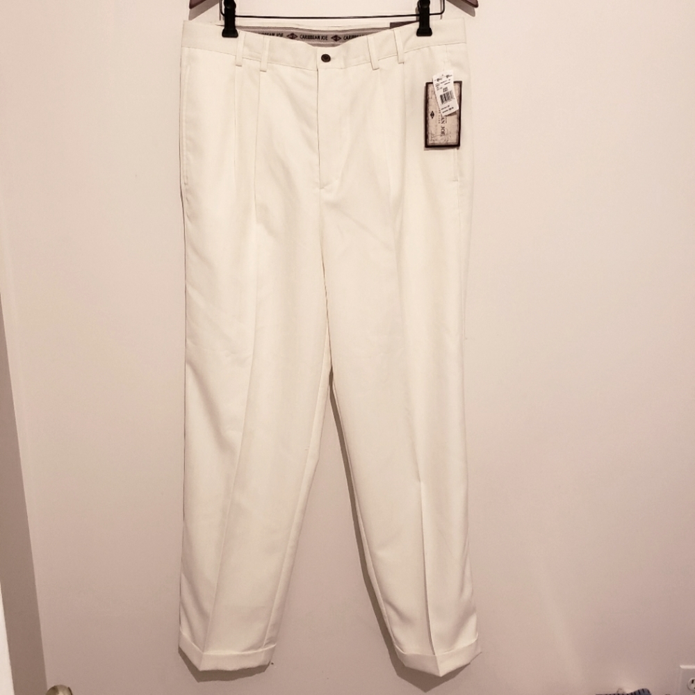 Caribbean Joe NWT Mens Pants 34/30 Cuffed